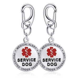 Professional Service Dog Identification Tag | Emotional Support Animal (ESA) Double-Sided ID | Red Medical Alert Symbol & Federal Law Text | Durable Stainless Steel Tag for Vest or Harness Professional Service Dog Identification Tag | Emotional Support Animal (ESA) Double-Sided ID | Red Medical Alert Symbol & Federal Law Text | Durable Stainless Steel Tag for Vest or Harness