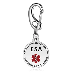 Professional Service Dog Identification Tag | Emotional Support Animal (ESA) Double-Sided ID | Red Medical Alert Symbol & Federal Law Text | Durable Stainless Steel Tag for Vest or Harness Professional Service Dog Identification Tag | Emotional Support Animal (ESA) Double-Sided ID | Red Medical Alert Symbol & Federal Law Text | Durable Stainless Steel Tag for Vest or Harness