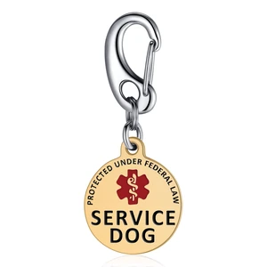 Professional Service Dog Identification Tag | Emotional Support Animal (ESA) Double-Sided ID | Red Medical Alert Symbol & Federal Law Text | Durable Stainless Steel Tag for Vest or Harness Professional Service Dog Identification Tag | Emotional Support Animal (ESA) Double-Sided ID | Red Medical Alert Symbol & Federal Law Text | Durable Stainless Steel Tag for Vest or Harness