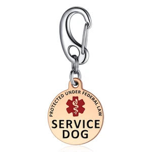 Professional Service Dog Identification Tag | Emotional Support Animal (ESA) Double-Sided ID | Red Medical Alert Symbol & Federal Law Text | Durable Stainless Steel Tag for Vest or Harness Professional Service Dog Identification Tag | Emotional Support Animal (ESA) Double-Sided ID | Red Medical Alert Symbol & Federal Law Text | Durable Stainless Steel Tag for Vest or Harness