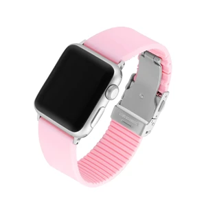 Compatible with Apple Watch | Premium Soft Silicone Sport Stainless Steel Bands| Quick-Release Comfortable & Stylish| Replacement Rubber Watch Strap for All Series 41/40/38-MM Compatible with Apple Watch | Premium Soft Silicone Sport Stainless Steel Bands| Quick-Release Comfortable & Stylish| Replacement Rubber Watch Strap for All Series 41/40/38-MM