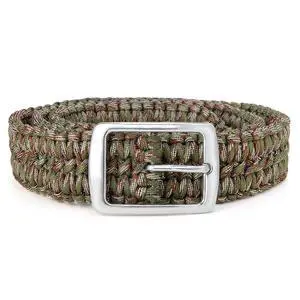 STEEL HAWK Hand-Woven 550 Paracord EDC Outdoor Survival Belt, Stainless Steel Buckle - Green STEEL HAWK Hand-Woven 550 Paracord EDC Outdoor Survival Belt, Stainless Steel Buckle - Green