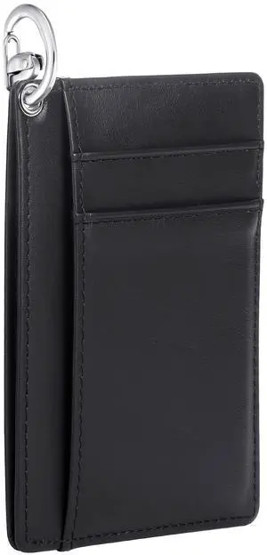 BISONDALE Men's RFID Blocking Slim Front Pocket Wallet Card Holder, Full Grain Leather - Black BISONDALE Men's RFID Blocking Slim Front Pocket Wallet Card Holder, Full Grain Leather - Black