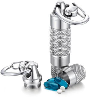 Divoti Expandable Surgical Steel Pill Fob Keychain & Double Locking Clip Divoti Expandable Surgical Steel Pill Fob Keychain & Double Locking Clip