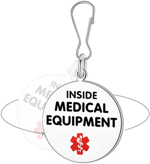 Divoti 1.25" Stainless Steel Medical Equipment Travel Alert Bag Tag Zipper Pull Divoti 1.25" Stainless Steel Medical Equipment Travel Alert Bag Tag Zipper Pull
