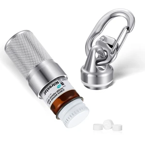 Divoti Vault Stainless Steel Nitroglycerin Bottle Keychain Protection Case Divoti Vault Stainless Steel Nitroglycerin Bottle Keychain Protection Case