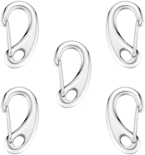 STEEL HAWK 5-Piece Stainless Steel Carabiner Set, Cold Forged Snap Hooks, Mirror Finish, Curved Edge Clips STEEL HAWK 5-Piece Stainless Steel Carabiner Set, Cold Forged Snap Hooks, Mirror Finish, Curved Edge Clips