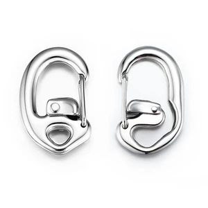 STEEL HAWK Carabiner Keychain with Ring Clips, Polished Stainless Steel, Double Lock, 1.75", Cold Forged, 1 Closed Loop + 1 Open Loop Clip STEEL HAWK Carabiner Keychain with Ring Clips, Polished Stainless Steel, Double Lock, 1.75", Cold Forged, 1 Closed Loop + 1 Open Loop Clip
