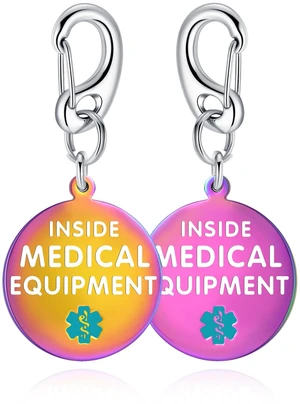 Divoti 1.25" SS Medical Equipment Inside TSA Bag Tag, CPAP w/RW/QC Divoti 1.25" SS Medical Equipment Inside TSA Bag Tag, CPAP w/RW/QC