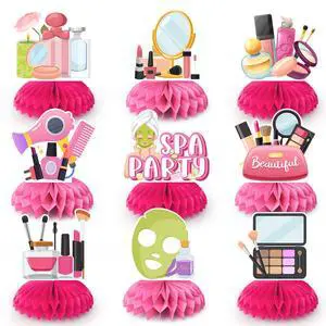 Spa Party Decorations, 9pcs Spa Honeycomb Centerpieces/Make Up Table Decorations/Spa Centerpieces for Tables/Spa Birthday Party Centerpieces, Spa Day Centerpiece for Makeup Birthday Party Decorations Spa Party Decorations, 9pcs Spa Honeycomb Centerpieces/Make Up Table Decorations/Spa Centerpieces for Tables/Spa Birthday Party Centerpieces, Spa Day Centerpiece for Makeup Birthday Party Decorations