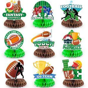 Football Honeycomb Centerpiece, 9 Pcs Football Rugby Honeycomb Centerpieces American Football Table Decorations Honeycomb Centerpieces for Football Party Decorations Supplies Football Honeycomb Centerpiece, 9 Pcs Football Rugby Honeycomb Centerpieces American Football Table Decorations Honeycomb Centerpieces for Football Party Decorations Supplies