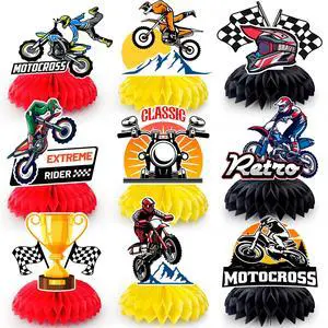 Motorcycle Honeycomb Centerpiece, 9 Pcs Motorbike Happy Birthday Honeycomb Centerpieces/Dirt Bike Party Centerpieces/Motorcycle Birthday Decorations Honeycomb for Dirt Bike Birthday Party Decorations Motorcycle Honeycomb Centerpiece, 9 Pcs Motorbike Happy Birthday Honeycomb Centerpieces/Dirt Bike Party Centerpieces/Motorcycle Birthday Decorations Honeycomb for Dirt Bike Birthday Party Decorations