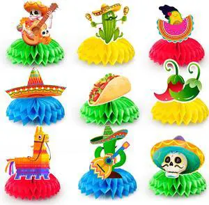 Fiesta Honeycomb Table Centerpiece, 9pcs Mexican Fiesta Party Centerpieces, Cinco de Mayo Table Decorations Mexican Centerpieces for Mexican Fiesta Party Decorations Fiesta Honeycomb Table Centerpiece, 9pcs Mexican Fiesta Party Centerpieces, Cinco de Mayo Table Decorations Mexican Centerpieces for Mexican Fiesta Party Decorations
