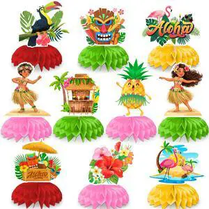 Luau Party Decorations, 10pcs Hawaii Centerpiece Decoration Luau Hawaiian Table Honeycomb, Aloha Tropical Theme Table Decorations for Tropical Party Decorations Supplies Luau Party Decorations, 10pcs Hawaii Centerpiece Decoration Luau Hawaiian Table Honeycomb, Aloha Tropical Theme Table Decorations for Tropical Party Decorations Supplies