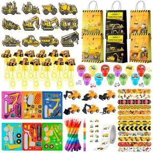 Construction Vehicle Favors, 98pcs Construction Truck Party Favors Set Includes Construction Vehicle toys Bubble Wands Stickers Stampers etc Construction Party Favor for Excavator Birthday Decorations Construction Vehicle Favors, 98pcs Construction Truck Party Favors Set Includes Construction Vehicle toys Bubble Wands Stickers Stampers etc Construction Party Favor for Excavator Birthday Decorations