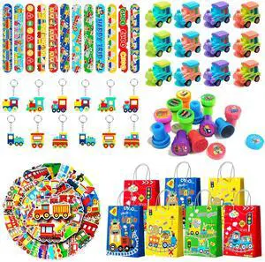 110 Pcs Train Birthday Party Favors Kit, Including Train Party Bags Keychains Bracelets Transportations Stamps etc for Train Birthday Party Decorations 110 Pcs Train Birthday Party Favors Kit, Including Train Party Bags Keychains Bracelets Transportations Stamps etc for Train Birthday Party Decorations