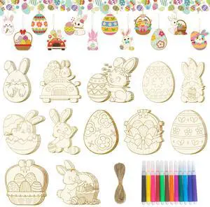 49 Pcs Easter Party Decorations, Coloring Easter Wooden Ornaments Include Easter Egg Wooden Hanging Ornaments Bunny Spring Tree Hanging Decorations for Easter Party Favor Bags Fillers Supplies 49 Pcs Easter Party Decorations, Coloring Easter Wooden Ornaments Include Easter Egg Wooden Hanging Ornaments Bunny Spring Tree Hanging Decorations for Easter Party Favor Bags Fillers Supplies