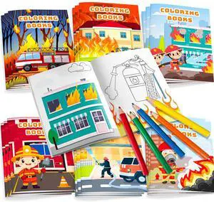 24 Pcs Fire Fighter Coloring Book Fireman Coloring Book 12 Pcs Firefighter Party Color Pencils for Fire Truck Birthday Decorations Favors 24 Pcs Fire Fighter Coloring Book Fireman Coloring Book 12 Pcs Firefighter Party Color Pencils for Fire Truck Birthday Decorations Favors