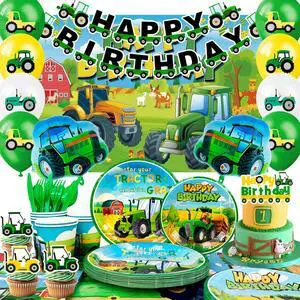 158 Pcs Tractor Birthday Decorations, 16 Guests Tractor Party Tableware Set Includes Tractor Plates Tablecloth Backdrop Balloons Cake Toppers etc Tractor Birthday Party Decorations Supplies 158 Pcs Tractor Birthday Decorations, 16 Guests Tractor Party Tableware Set Includes Tractor Plates Tablecloth Backdrop Balloons Cake Toppers etc Tractor Birthday Party Decorations Supplies