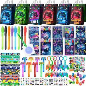 Video Game Party Favors, 146 Pcs Gamer Party Favors Set Includes Gamer Goodie Bags Slap Bracelets Bubble Wand etc Gaming Theme Birthday Party Favors for Gamer Party Supplies Video Game Party Favors, 146 Pcs Gamer Party Favors Set Includes Gamer Goodie Bags Slap Bracelets Bubble Wand etc Gaming Theme Birthday Party Favors for Gamer Party Supplies