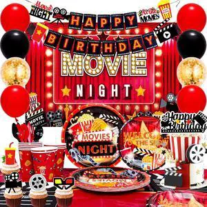 116 Pcs Movie Night Birthday Party Decorations, 10 Guests Movie Night Party Tableware Theater Plates Tablecloth Napkins Cinema Party Balloons Banner Backdrop etc Movie Birthday Party Decorations 116 Pcs Movie Night Birthday Party Decorations, 10 Guests Movie Night Party Tableware Theater Plates Tablecloth Napkins Cinema Party Balloons Banner Backdrop etc Movie Birthday Party Decorations