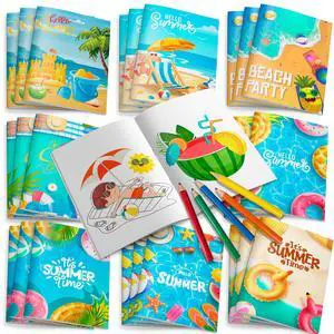 Summer Pool Coloring Books Bulk, 24 Pcs Hawaii Beach Mini Coloring Books DIY Art Drawing Watermelon Pineapple Coconut Flamingo Designs for Summer Party Decorations Beach Pool Party Favor Bag Fillers Summer Pool Coloring Books Bulk, 24 Pcs Hawaii Beach Mini Coloring Books DIY Art Drawing Watermelon Pineapple Coconut Flamingo Designs for Summer Party Decorations Beach Pool Party Favor Bag Fillers
