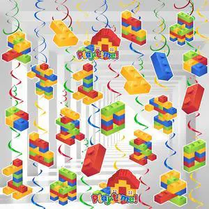 Building Blocks Hanging Swirl Decoration, 56 Pcs Building Block Birthday Hanging Swirls, Building Theme Hanging Swirls Building Blocks Hanging Decorations for Building Block Party Decorations Building Blocks Hanging Swirl Decoration, 56 Pcs Building Block Birthday Hanging Swirls, Building Theme Hanging Swirls Building Blocks Hanging Decorations for Building Block Party Decorations