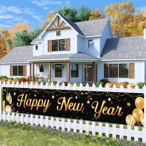 19.6x118 In Happy New Year Yard Banner Gaint New Years Yard Sign Fence Banner for Happy New Year Eve Decorations 19.6x118 In Happy New Year Yard Banner Gaint New Years Yard Sign Fence Banner for Happy New Year Eve Decorations