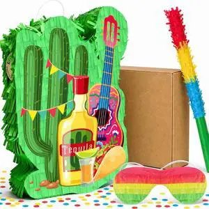 Mexican Cactus Party Piñata, 4 in 1 Mexican Fiesta Party Piñata Set Includes Cinco De Mayo Cactus Pinata Blindfold Mexican Piñata Stick etc Mexican Fiesta Decorations Mexican Party Decorations Mexican Cactus Party Piñata, 4 in 1 Mexican Fiesta Party Piñata Set Includes Cinco De Mayo Cactus Pinata Blindfold Mexican Piñata Stick etc Mexican Fiesta Decorations Mexican Party Decorations