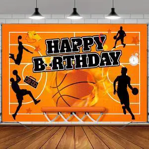 71''x43'' Basketball Birthday Party Banner Background, Basketball Birthday Party Backdrop for Basketball Party Decorations 71''x43'' Basketball Birthday Party Banner Background, Basketball Birthday Party Backdrop for Basketball Party Decorations