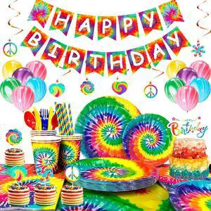 175 Pcs Tie Dye Birthday Party Supplies, 16 Guests Tie Dye Party Tableware Decorations Set Tie Dye Paper Plates Cups Tablecloth Napkins Banner Marble Balloons etc Tie Dye Party Decorations 175 Pcs Tie Dye Birthday Party Supplies, 16 Guests Tie Dye Party Tableware Decorations Set Tie Dye Paper Plates Cups Tablecloth Napkins Banner Marble Balloons etc Tie Dye Party Decorations