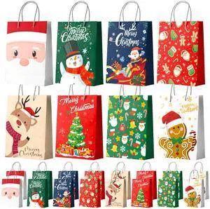 24 Pcs Xmas Christmas Bags Bulk Wrapping Bags Christmas Party Decorations 24 Pcs Xmas Christmas Bags Bulk Wrapping Bags Christmas Party Decorations