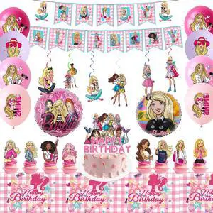 Barbi Birthday Party Supplies, 35 Pcs Barbi Princess Party Decorations Set - Princess Barbi Birthday Decorations Banner Tablecloth & Barbi Balloons Cake Toppers etc Barbi Party Supplies Barbi Birthday Party Supplies, 35 Pcs Barbi Princess Party Decorations Set - Princess Barbi Birthday Decorations Banner Tablecloth & Barbi Balloons Cake Toppers etc Barbi Party Supplies