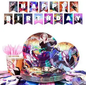 114 Pcs Spider Gwen Birthday Party Decoration & Tableware Set - Spider Gwen Tablecloth Banners Plates Napkins Cups etc Spider Gwen Birthday Party Decorations for Spider Gwen Party Supplies 114 Pcs Spider Gwen Birthday Party Decoration & Tableware Set - Spider Gwen Tablecloth Banners Plates Napkins Cups etc Spider Gwen Birthday Party Decorations for Spider Gwen Party Supplies