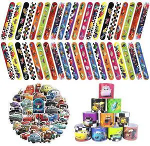 Lightning McQueen Party Favors, 40 Pcs Cars Slap Bracelet + 50Pcs Cars Stickers for Lightning McQueen Birthday Party Supplies for Boys and Girls Kids Lightning McQueen Party Favors, 40 Pcs Cars Slap Bracelet + 50Pcs Cars Stickers for Lightning McQueen Birthday Party Supplies for Boys and Girls Kids