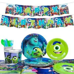 Monsters Inc. Birthday Party Decoration Tableware, 114 Pcs Monsters Inc. Party Supplies Tableware - Monsters Inc. Tablecloth Banner Plates Napkins Cups for Monsters Inc. Birthday Party Decorations Monsters Inc. Birthday Party Decoration Tableware, 114 Pcs Monsters Inc. Party Supplies Tableware - Monsters Inc. Tablecloth Banner Plates Napkins Cups for Monsters Inc. Birthday Party Decorations