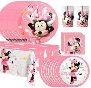 Minnie Birthday Party Supplies,113pcs Minnie Mouse Party Decorations Tableware Set - Minnie Mouse Plates and Napkins Cups & Minnie Mouse Table Cloth etc Minnie Mouse Birthday Tableware for Girls Kids Minnie Birthday Party Supplies,113pcs Minnie Mouse Party Decorations Tableware Set - Minnie Mouse Plates and Napkins Cups & Minnie Mouse Table Cloth etc Minnie Mouse Birthday Tableware for Girls Kids