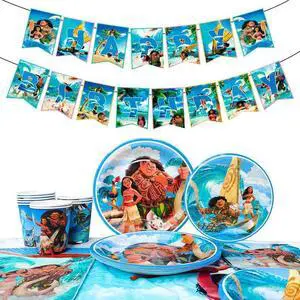 86 Pcs Moana Birthday Party Decorations & Tableware Packs Includ Moana Banners Tablecloth Plates Cups Napkins etc Moana Party Tableware for Moana Party Supplies for Boys/Girls, Serves 10 86 Pcs Moana Birthday Party Decorations & Tableware Packs Includ Moana Banners Tablecloth Plates Cups Napkins etc Moana Party Tableware for Moana Party Supplies for Boys/Girls, Serves 10