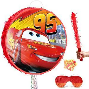 Lightning McQueen Pinata, 4 Pcs Lightning McQueen Round Pinata Set - Cars Themed Pinata Cars Party Pinata Sticks Cars Party Game Eye Masks ETC. Cars Piñata Supplies for Cars Birthday Party Decorations Lightning McQueen Pinata, 4 Pcs Lightning McQueen Round Pinata Set - Cars Themed Pinata Cars Party Pinata Sticks Cars Party Game Eye Masks ETC. Cars Piñata Supplies for Cars Birthday Party Decorations
