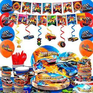 Hot Wheels Party Decorations, 159 Pcs Hot Wheels Birthday Party Decorations & Tableware Set - Hot Wheels Party Plates Tablecloth Napkins Balloons Cake Toppers etc Hot Wheels Birthday Supplies Hot Wheels Party Decorations, 159 Pcs Hot Wheels Birthday Party Decorations & Tableware Set - Hot Wheels Party Plates Tablecloth Napkins Balloons Cake Toppers etc Hot Wheels Birthday Supplies
