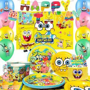 SpongeBob Birthday Decorations, 99 Pcs SpongeBob Party Decorations & SpongeBob Party Tableware Set - SpongeBob Party Plates Cups Napkins Backdrop Balloon Banners etc SpongeBob Party Supplies SpongeBob Birthday Decorations, 99 Pcs SpongeBob Party Decorations & SpongeBob Party Tableware Set - SpongeBob Party Plates Cups Napkins Backdrop Balloon Banners etc SpongeBob Party Supplies