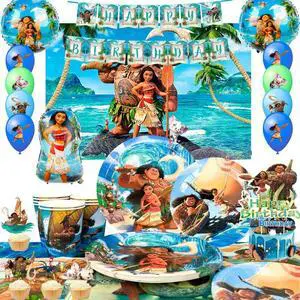 Moana Birthday Party Supplies, 115 Pcs Moana Party Decorations&Tableware Set-Moana Birthday Balloons Banner Backdrop Plates Napkins Table Cloth Cake Topper etc Moana Birthday Decorations Supplies Moana Birthday Party Supplies, 115 Pcs Moana Party Decorations&Tableware Set-Moana Birthday Balloons Banner Backdrop Plates Napkins Table Cloth Cake Topper etc Moana Birthday Decorations Supplies