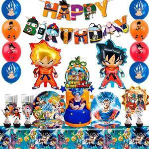 Dragon Ball Birthday Decoration, 111pcs Dragon Ball Party Decoration&Tableware Set-Dragon Ball Banner Balloons Cupcake Topper Napkins Paper Plates Cups Table Cloth etc Dragon Ball Party Supplies Dragon Ball Birthday Decoration, 111pcs Dragon Ball Party Decoration&Tableware Set-Dragon Ball Banner Balloons Cupcake Topper Napkins Paper Plates Cups Table Cloth etc Dragon Ball Party Supplies