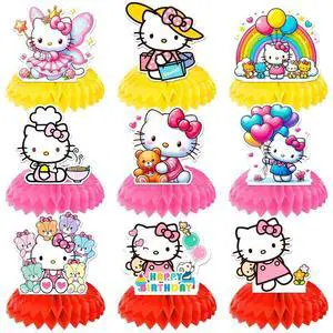 Hello Kitty Honeycomb Centerpieces for Birthday, 9 Pcs Hello Kitty Centerpieces for Tables 3D Double Side Hello Kitty Honeycomb Style Centerpiece for Girls Hello Kitty Themed Party Decorations Hello Kitty Honeycomb Centerpieces for Birthday, 9 Pcs Hello Kitty Centerpieces for Tables 3D Double Side Hello Kitty Honeycomb Style Centerpiece for Girls Hello Kitty Themed Party Decorations