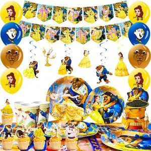117 Pcs Beauty and the Beast Party Decorations and Tableware Kits - Beauty and the Beast Party Plates Cups Napkins Balloons etc Beauty and the Beast Birthday Party Supplies for Boys/Girls 117 Pcs Beauty and the Beast Party Decorations and Tableware Kits - Beauty and the Beast Party Plates Cups Napkins Balloons etc Beauty and the Beast Birthday Party Supplies for Boys/Girls