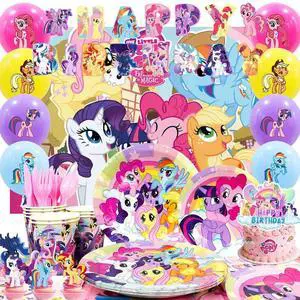 My Little Pony Party Supplies, 184 Pcs My Little Pony Birthday Party Supplies and Decorations Set-My Little Pony Balloons Stickers Masks Cake Toppers Banner Tablecloth Plates Cups Napkins... My Little Pony Party Supplies, 184 Pcs My Little Pony Birthday Party Supplies and Decorations Set-My Little Pony Balloons Stickers Masks Cake Toppers Banner Tablecloth Plates Cups Napkins...
