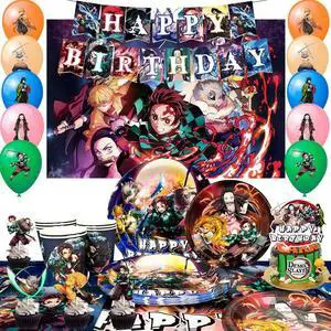 Demon Slayer Birthday Decorations,112pcs Demon Slayer Party Decorations&Tableware Set- Demon Slayer Birthday Banner Balloons Cake Topper Backdrop Plates Cups Tablecloth etc Demon Slayer Party Supplies Demon Slayer Birthday Decorations,112pcs Demon Slayer Party Decorations&Tableware Set- Demon Slayer Birthday Banner Balloons Cake Topper Backdrop Plates Cups Tablecloth etc Demon Slayer Party Supplies