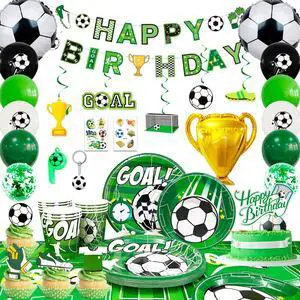 Soccer Party Decorations, 16 Guests Soccer Party Tableware Set, Soccer Birthday Banner Balloons Whistle Keychain Soccer Plates and Napkins etc Soccer Birthday Party Supplies Soccer Party Decorations, 16 Guests Soccer Party Tableware Set, Soccer Birthday Banner Balloons Whistle Keychain Soccer Plates and Napkins etc Soccer Birthday Party Supplies