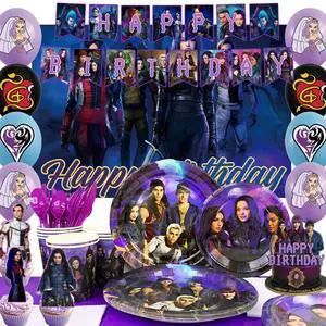 98 Pcs Descendants Birthday Party Decorations and Descendants Party Tableware Sets - Descendants Birthday Plates Tablecloth Banners and More Descendants Party Supplies for Kids 98 Pcs Descendants Birthday Party Decorations and Descendants Party Tableware Sets - Descendants Birthday Plates Tablecloth Banners and More Descendants Party Supplies for Kids