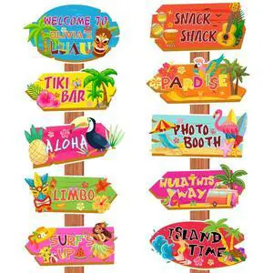 Hawaiian Luau Party Directional Sign, 20 Pcs Hawaiian Party Direction Signs Summer Tropical Party Direction Signs for Beach Pool Aloha Party Decorations Supplies Hawaiian Luau Party Directional Sign, 20 Pcs Hawaiian Party Direction Signs Summer Tropical Party Direction Signs for Beach Pool Aloha Party Decorations Supplies